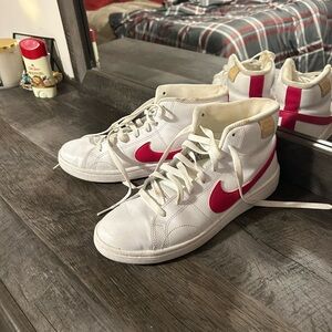 Nike White and pink High-Top Sneakers